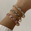 Ethnic Luxury Gold Color Hollow Open Bangles for Women Vintage Colorful Flower Cloisonne Bracelets Elegance Charms Jewelry Gifts