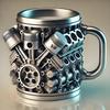 Cross-Border Engine Mug: V8/V6 Resin 3D Design