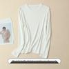 Women's Heavyweight Mulberry Silk Long Sleeve Top - Warm 160g, Small Round Neck, Perfect for Autumn/Winter