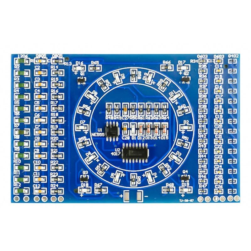 1 Комплект Забавный Электронный Костюм для Тренировки Навыков Cd4017 Вращающийся Светодиод SMD Ne555 Плата для Пайки Начинающих DIY Набор