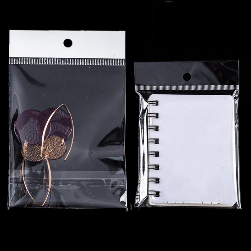 100pcs Jewelry Packaging Packaging Bags OPP Pack Bag Transparent Plastic Self Adhesive Storage Bag