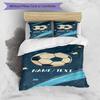 3PC Custom Name Soccer Ball Dreams Bedding Set Duvet Cover Closure Includes 1 Duvet Cover & 2 Pillowcases for Bedroom
