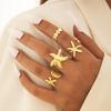 European and American Bohemian Personality Starfish Ring Set Geometric Hollow Sunflower Ring Ring Woman