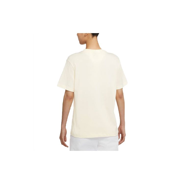 Nike Спортивная одежда Essential Loose Knit Printed Casual Celebrity Neck T Shirt Women Tops Coconut-White DH4256-113
