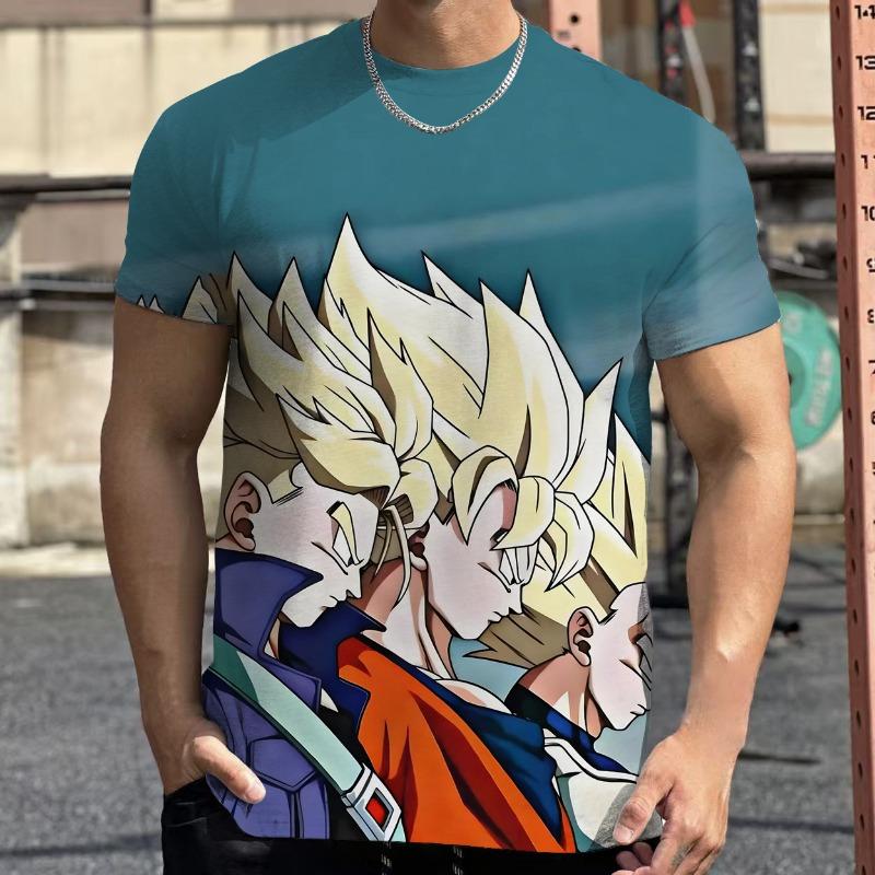 2026 Летняя Ретро Футболка Dragon Ball для Фитнеса Мужская Оверсайз 3D Печать Короткий Рукав Семейная Унисекс Детская Спортивная Футболка