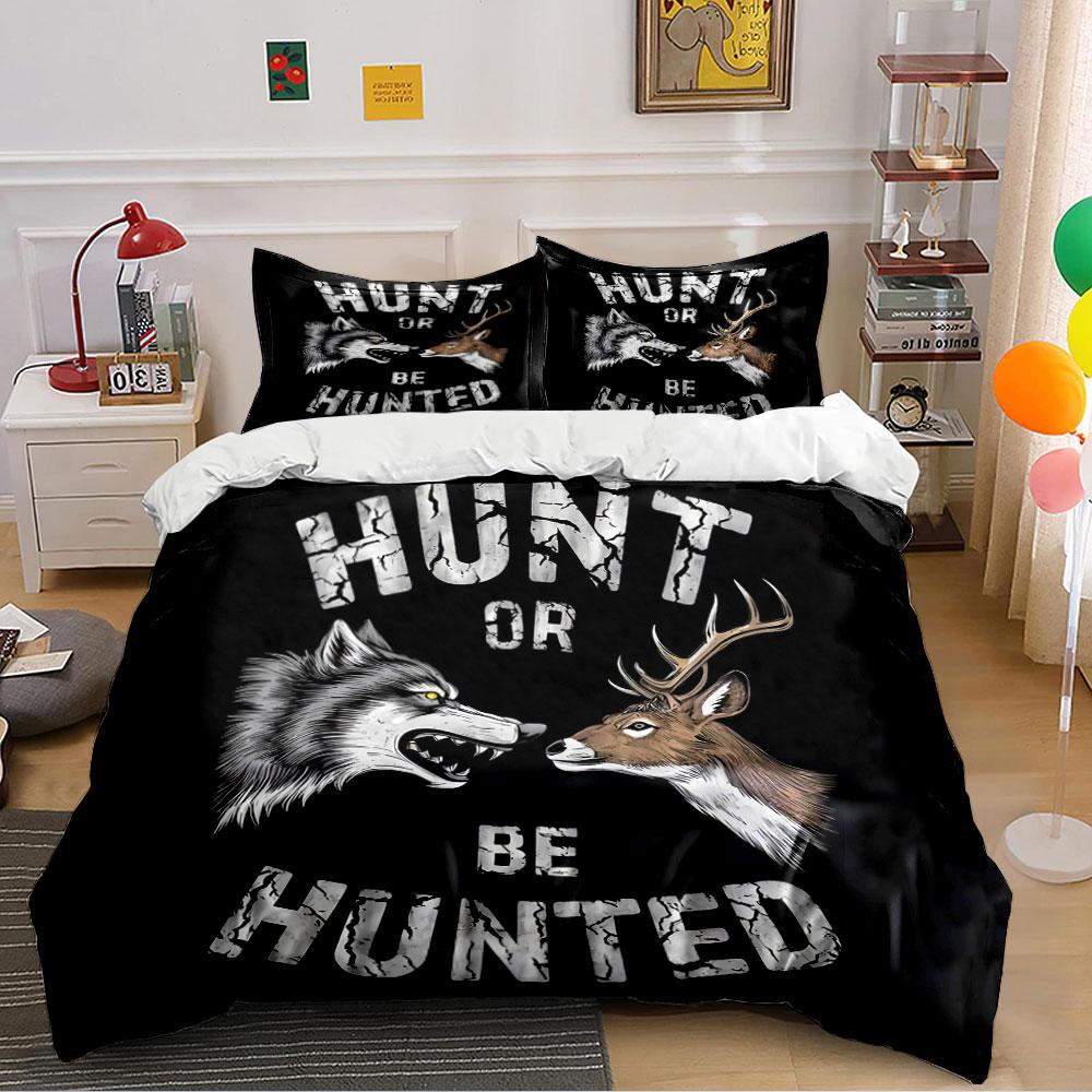 Hunt or Be Hunted Design Bedding Duvet Cover Set Duvet Cover Pillowcases (1*Duvet Cover 2*Pillowcases, without duvet insert)