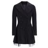 Women Flare Double Breasted Trench Jacket Ladies Long Lapel Outwear Peacoat