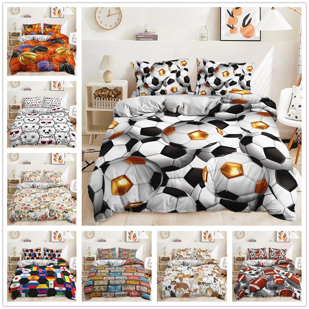 Three-Piece World Cup Football Quilt Cover Decorative Bedding Digital Printing Kit
