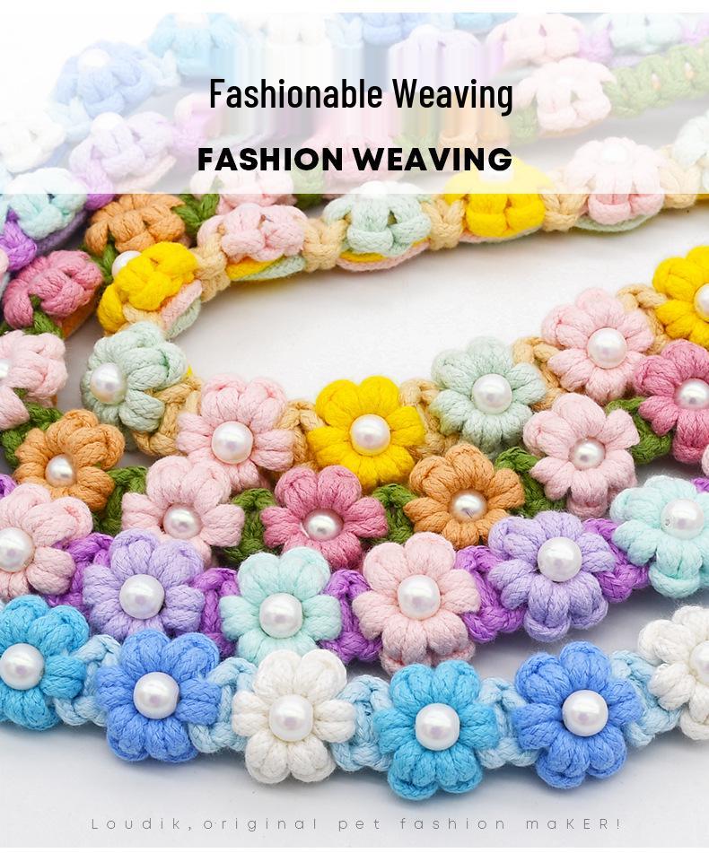Плетеная собачья поводок и ошейник-цепочка P ручной работы для маленьких и средних собак