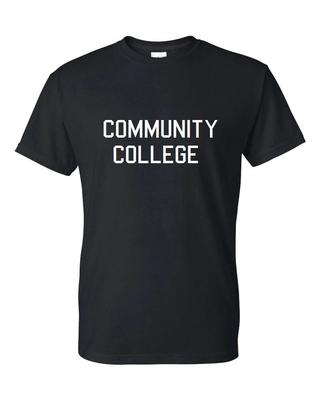 Футболка Community College Смешная Забавная Вечеринка Выпускной Паб Черная Футболка