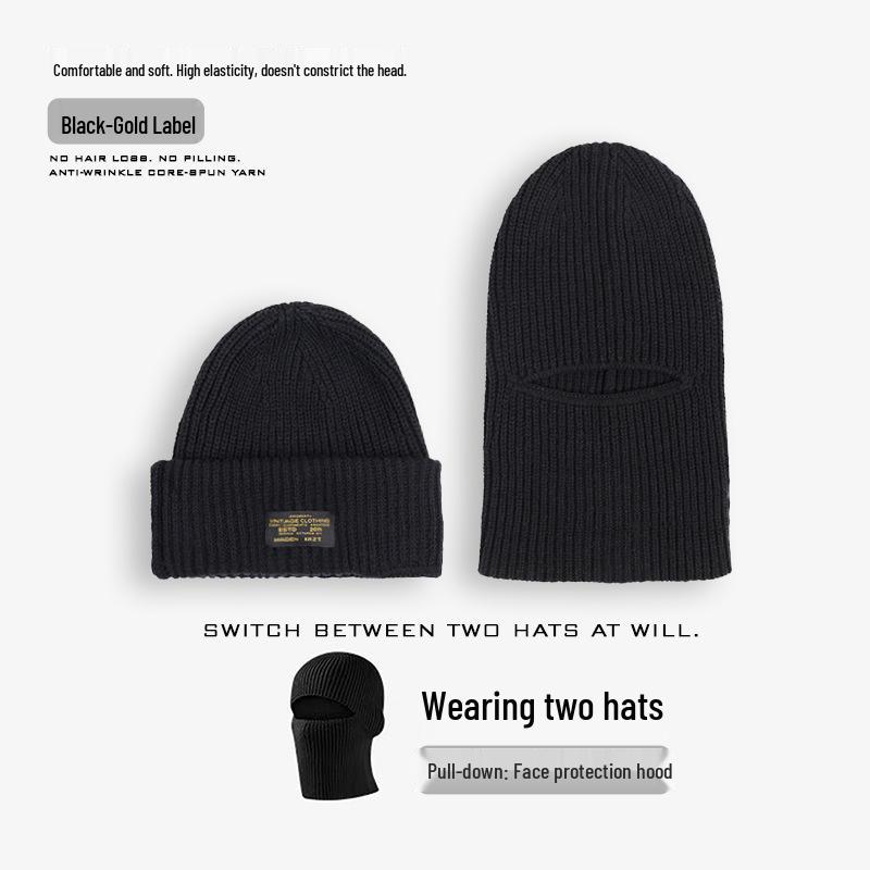 Men's Windproof Knitted Balaclava: Warm Cycling Face Mask and Winter Beanie