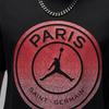 Jordan Paris Saint Germain Удобная модная футболка с круглым вырезом и коротким рукавом для мужчин, черная FV7729045