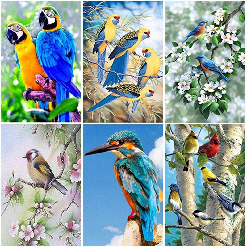 DIY Алмазная вышивка Птица Цветок Вышивка крестиком Алмазная картина Полный квадратный/круглый Animlas Ремесло Искусство Хобби Подарок Домашний декор