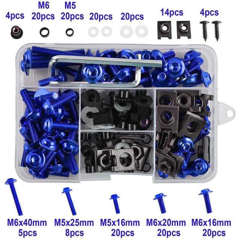 177 шт./кор. алюминиевые винты для ветрового стекла, красочные крепежные винты, набор болтов для обтекателя мотоцикла