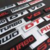Automotive 3D Turbocharged Hybrid AWD Metal Car Sticker V6 V8 Ss Displacement Decorative Tailgate GT