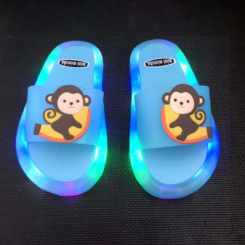 Детские тапочки со светодиодной подсветкой, детские сандалии, детская обувь для девочек и мальчиков, обувь с подсветкой, тапочки для маленьких девочек, детский единорог