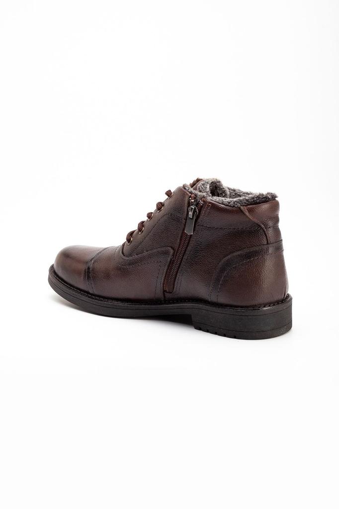 Men's Fashion Genuine Leather Thick Heeled Booties Bootie Cold And Waterproof Daily Zipper Boots Shoes