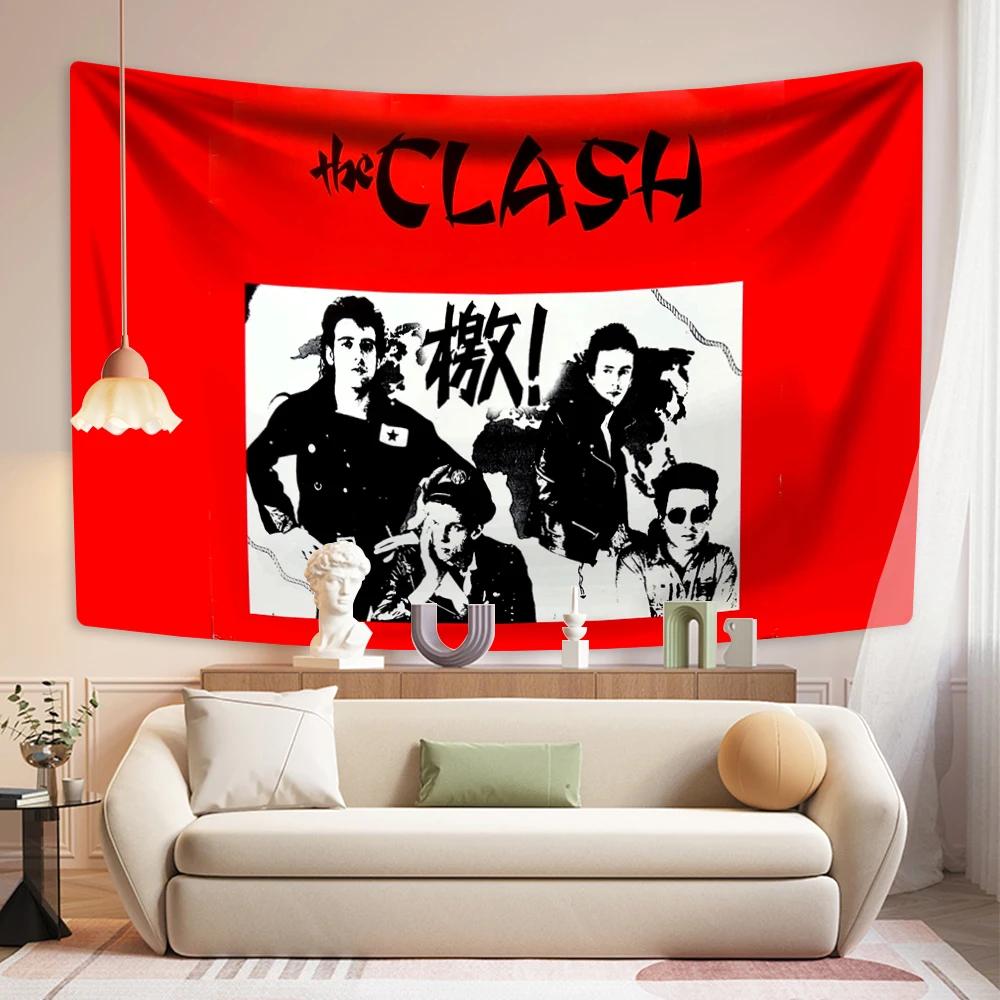Гобелен Рок-н-ролл Музыка Хэви-метал The Clash Настенное украшение для спальни Большой тканевый фон для общежития Декор для концерта