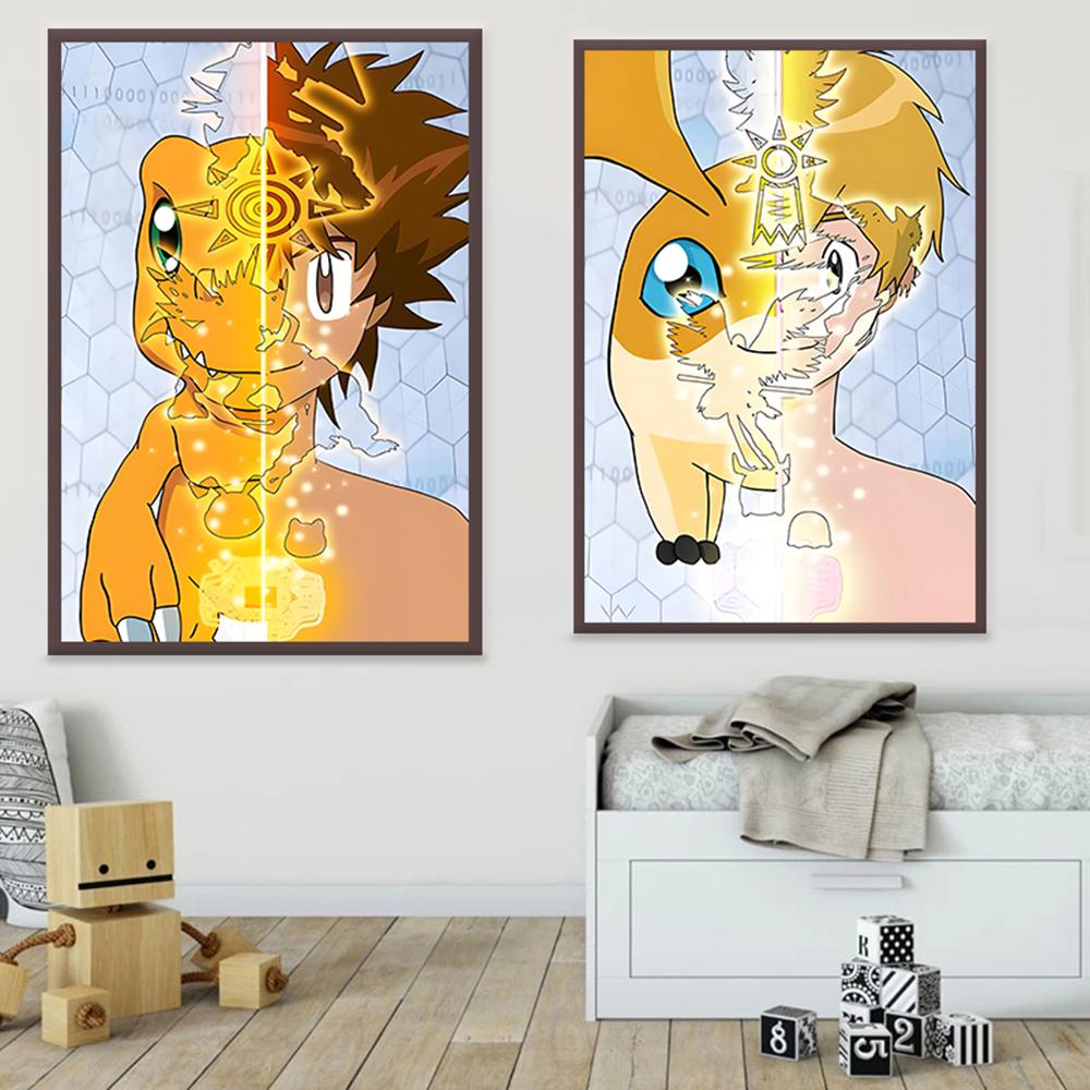 Аниме Digimon холст плакат персонаж мультфильма современный дом настенная живопись печать фотографии Спальня Декор в гостиную росписи подарок