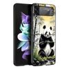 Baby Panda Hard PC Phone Case For Samsung Galaxy Z Flip 7 6 5 4 Black Cover For Galaxy Z Flip 3 Foldable Fundas Shell Capas Bags