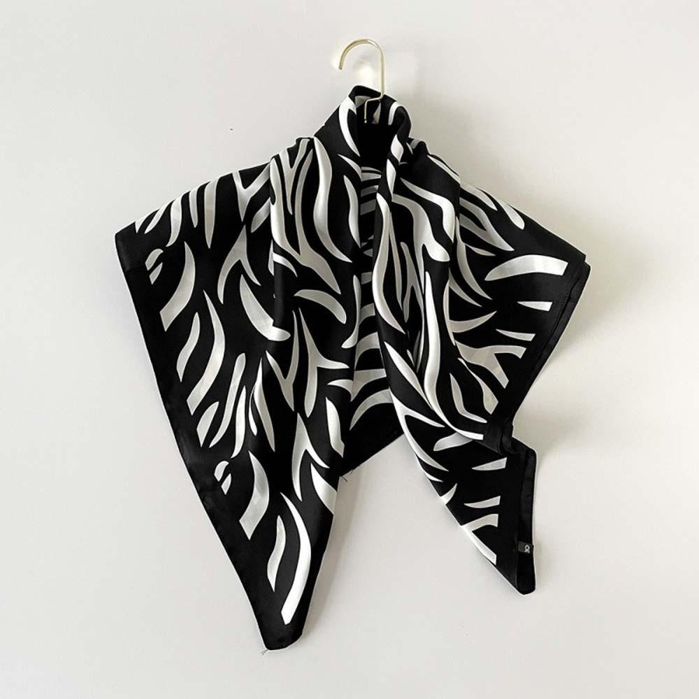 Patterned Shawl Stripes Square Headscarf Lightweight Printed Silk Scarf 90 CM Square Scarf Beach