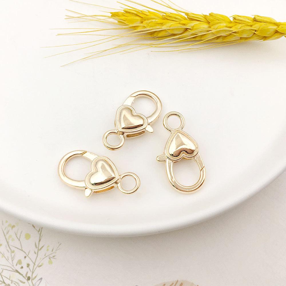 Аксессуары для брелока из цинкового сплава с застежкой-карабином в форме сердца