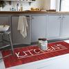 Tapis de cuisine - KITCHEN - Rouge - Antidérapant - Lavable en machine - 90x130cm