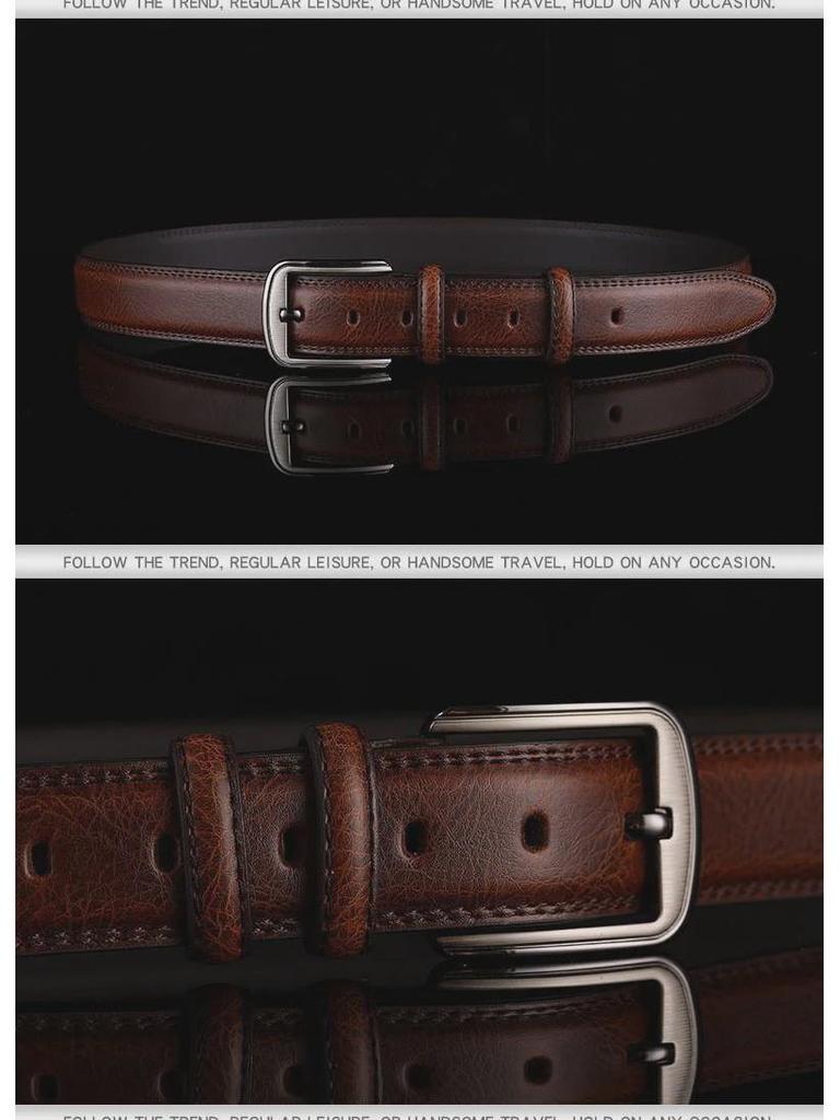 Мужской ремень с пряжкой в стиле ретро для джинсов