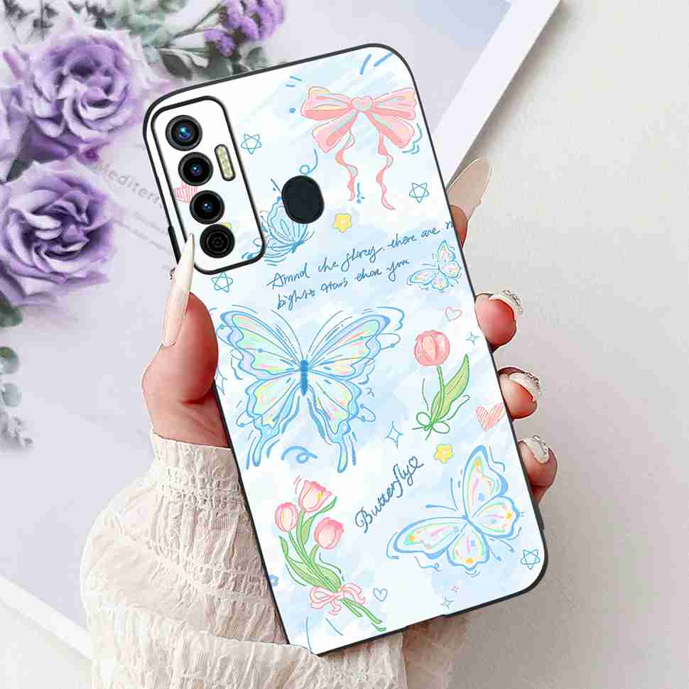 Cute Cat Cover For Tecno Camon 17 Case CG6 CG6j Silicone Soft Protection Shell For Tecno Camon 17 Camon17 Back Cover Casing 6.6"