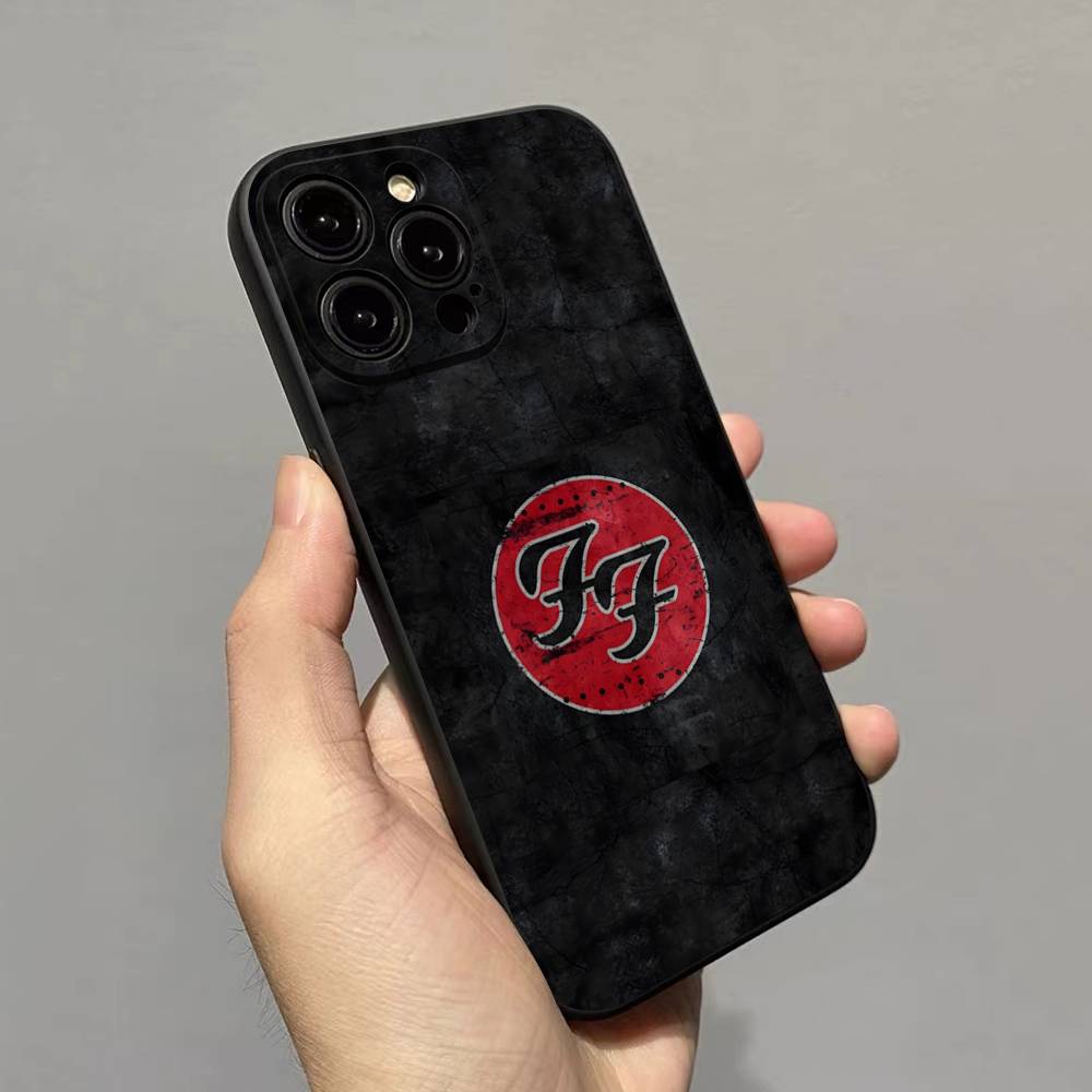 Чехол для телефона F-FOO FIGHTERS для iPhone 17 16 15 14 13 12 11 Pro Max Plus Mini Силиконовый Черный Чехол