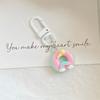 Cute Doughnut Pendant Keychain Backpack Earphone Case Decoration Ornament Car Charm Pendant Couple Jewelry Gifts