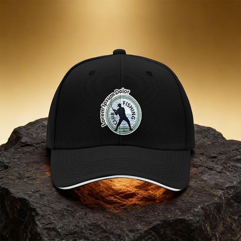 Fisherman Fishing Silhouette Pattern Hat Unisex Printed Baseball Cap Sandwich Duckbill Cap Sports Hat Suitable for Daily