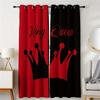 2 шт., красные, черные, цветные, блокирующие, корона, король, королева, буквы, полиэстеровые оконные шторы, модные, подходят для гостиной, спальни, кухни