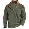 Men's Zip Polar Fleece Sweatshirt Outdoor Stand Collar Thick Tactical Sweatshirt