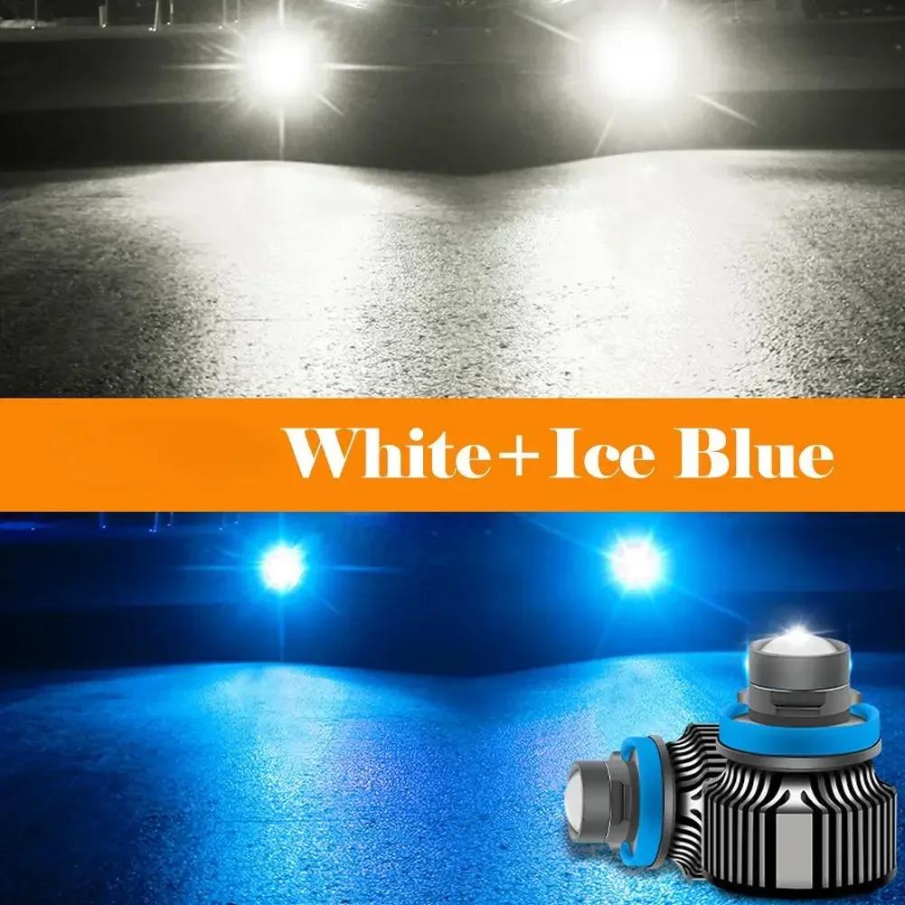 1PC 12V Laser Lens H7 H11 H8 H9 9006 HB4 Car Lens Headlight Led Fog Light Bulb LED Lamp White Yellow Ice Blue Turbo Fog Light