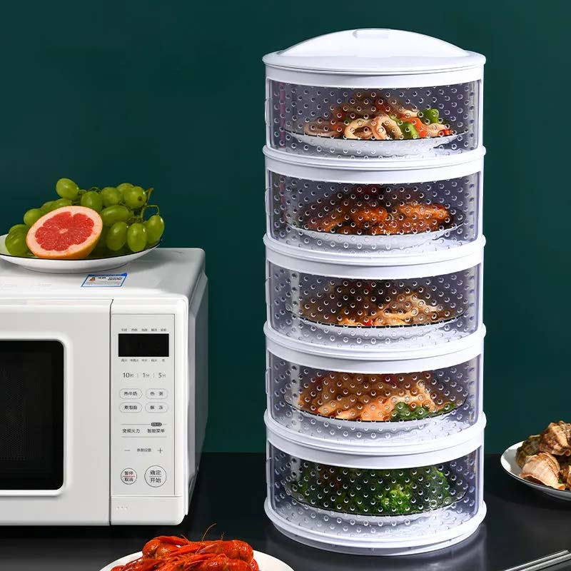 Kitchen Stackable Insulation Dust Proof Food Leftover Container with Lid Cover Dust and Fly Proof In Summer