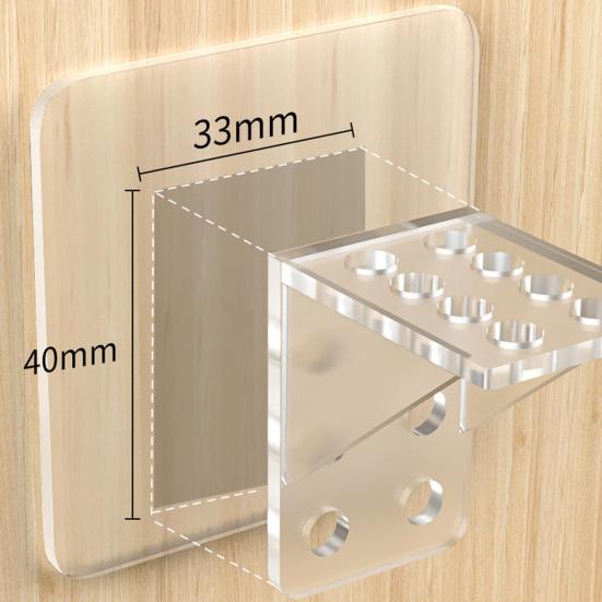 4Pcs Self Adhesive Shelf Support Punch Free Shelf Pegs Strong Load-bearing Easy Installation Cabinet Bookshelf Shelf Support