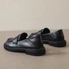 Retro British Style Small Leather Shoes Women's 2025 Spring and Autumn New Thick-soled One-pedal Loafers Popular Black Jk Single Shoes