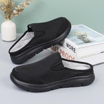 Новая обувь кэжуал большого размера женская обувь полуботинки хлопковая обувь обувь для пары на плоской подошве обувь без задника на одном педале