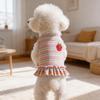 New Rainbow Striped Pet Dog Cat Summer Ins Thin Clothes Bubble Sleeve Vest Princess Style Skirt