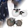 Vintage Ball Of Yarn Double Sheep Shape Brooch Pins Jewelry Clothes Accessory