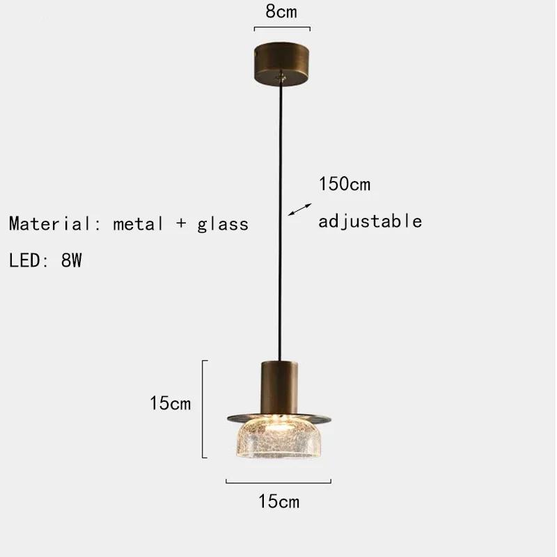 Минималистский подвесной светильник из треснувшего стекла для столовой, спальни, бара, магазина, люстры со светодиодами, дропшиппинг, Crod, регулируемый