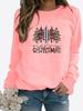 Women Winter Clothing Christmas Printed Casual Sweatshirt Long Sleeve Tops T-shirt Ladies Round Neck Pullover Sweater