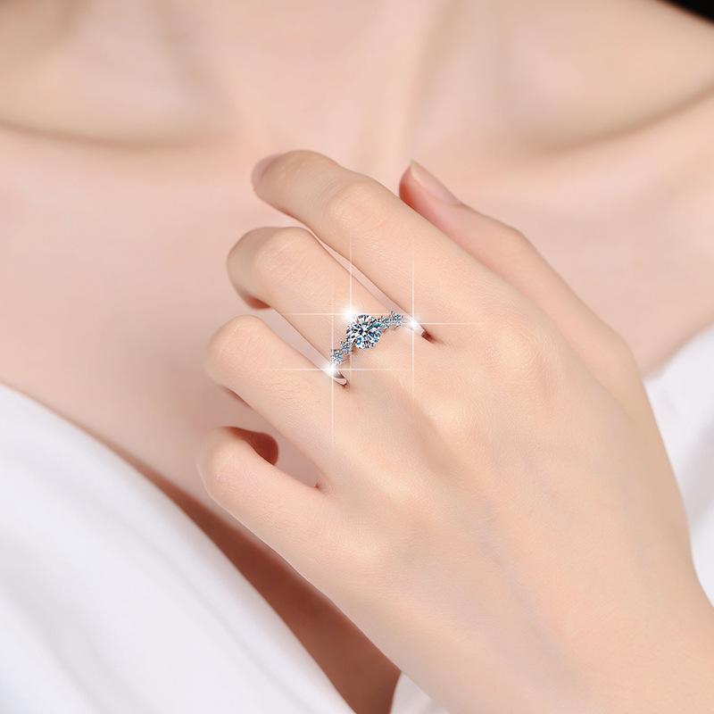 D цвет 1CT муассанит обручальное кольцо с бриллиантом обручальное кольцо подарок для подруги женская модель серебро S925 четыре когтя