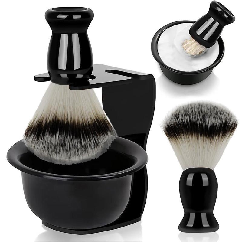 Набор помазков для бритья Набор для бритья 3-в-1 с помазком Чаша для бритья и подставка для бритья Мужской подарочный набор для бритья на День отца
