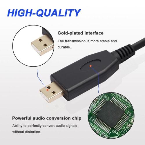 Xiatiaosann XLR USB Microphone Cable, 3-Pin XLR Female Adapter USB Adapter Converter Cord (2M/6.5FT) for Audio, Karaoke Systems, Recording, Studios, W