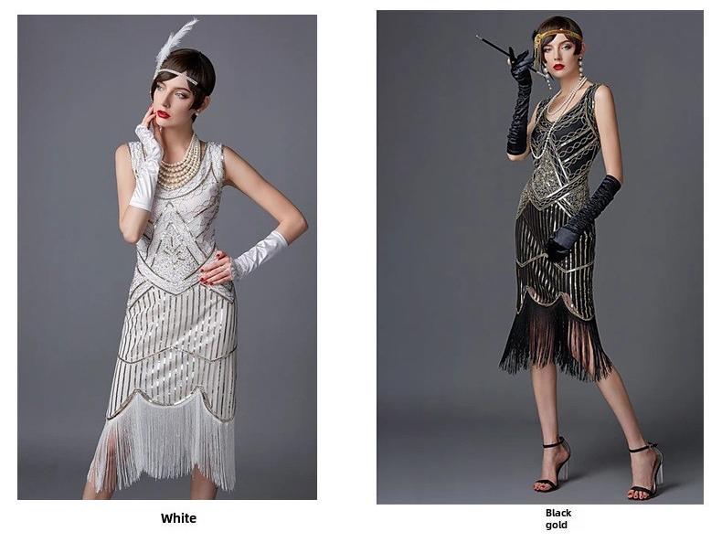 Платье в стиле ретро 1920-х годов с кисточками - сценический костюм для бала Гэтсби