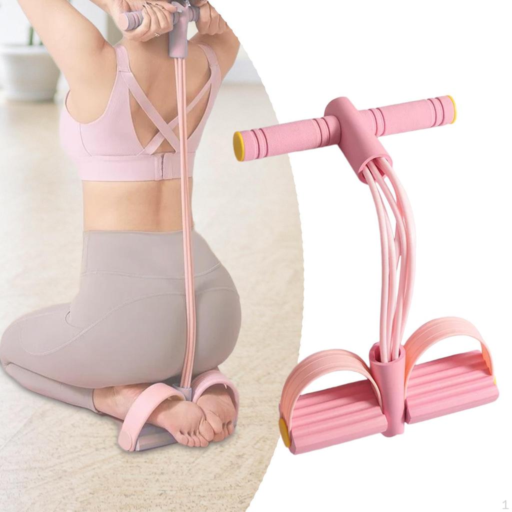 Elastic Pedal Puller Resistance Band Ankle Full Body Workout Tension Rope 6 Tube Pull