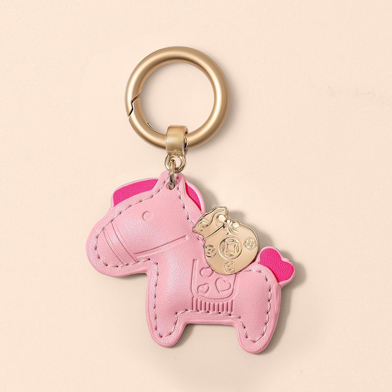 Women's Bag Charm Decoration Bag Pendant Cartoon Rocking Wooden Horse Women's Leather Bag Charm Key Chain Cute Bag Accessories Gifts