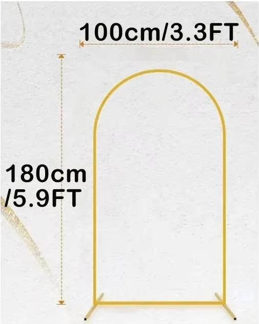 EU Warehouse Gold Metal Balloon Arch Set Large Size Wedding Party Decor Photography Backdrop Flower Support 7.2ft-6.6ft-5.9ft